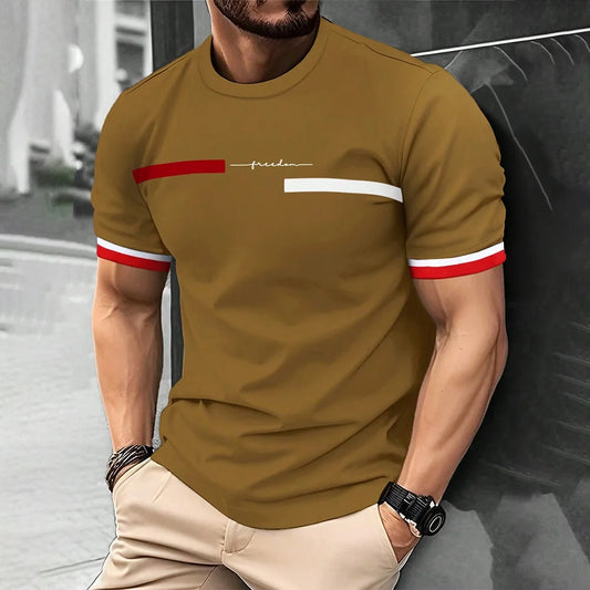 Men's 3D striped printed T-shirt men's hip-hop trend Harajuku streetwear